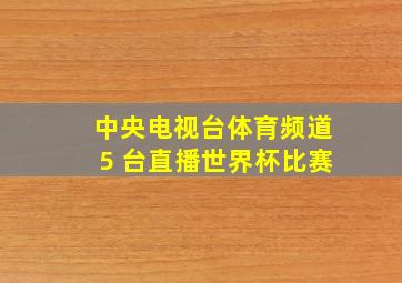 中央电视台体育频道5 台直播世界杯比赛